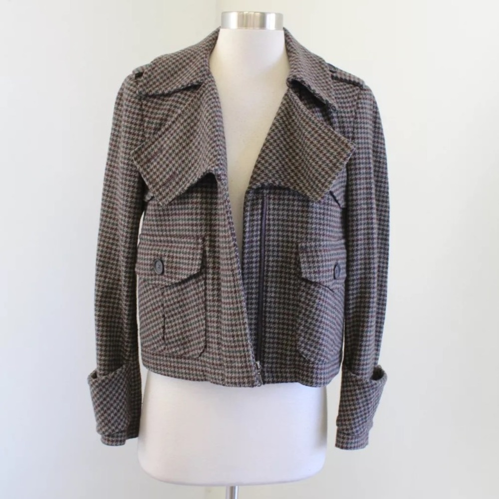 Zara Basic Plaid Cropped Utility Jacket - image 3